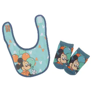 日本 迪士尼嬰兒套裝（口水巾和襪子）米奇/氣球