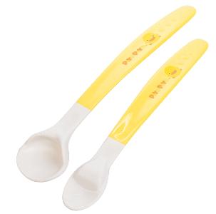 PIYOPIYO黃色小鴨雙色離乳安全湯匙組 2入