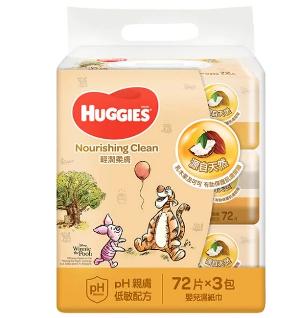 Huggies 輕潤柔膚濕紙巾72片X3包