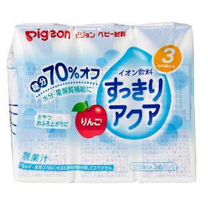 日本 PIGEON 貝親 低糖蘋果味電解紙盒3包裝 3M+