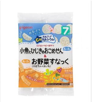 Pigeon - 高鈣小魚/羊栖菜米餅+南瓜/蕃薯條