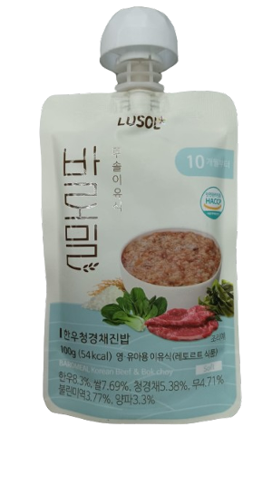 LUSOL-即食营养宝宝粥唧唧装(牛肉&白菜) 7M+