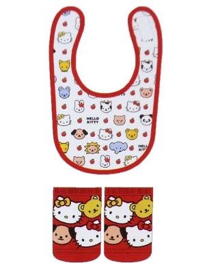 Japan Sanrio Bib & Socks Set - Hello Kitty / Friends