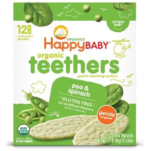 Happybaby有機無麩質牙仔餅 ( 菠菜、豌豆) - 12包裝