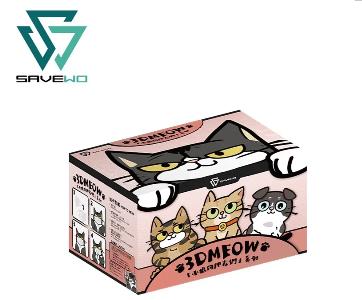 3DMEOW 立體喵兒童防護口罩-小狼的朋友們 30片,獨立包裝 (2-6歲適用)