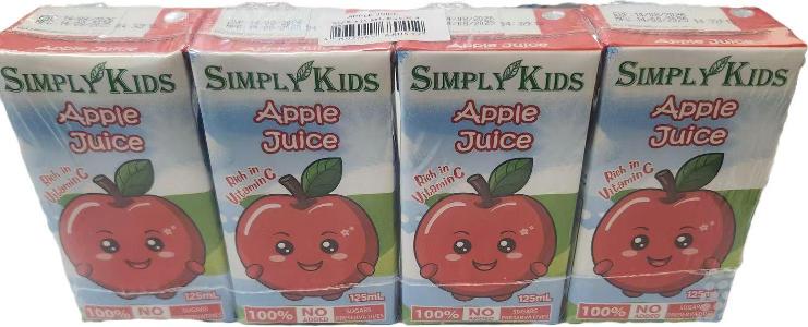 SIMPLY KIDS - 蘋果汁 125ml x4