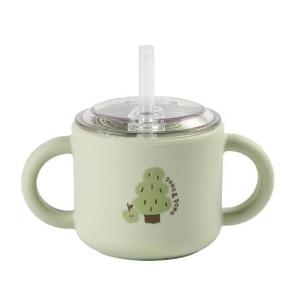 矽膠學習吸管雙柄杯150ml ( 5色)