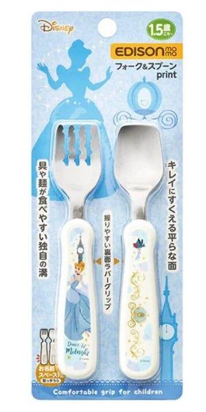 迪士尼Cinderella不銹鋼防滑手感叉子湯匙餐具