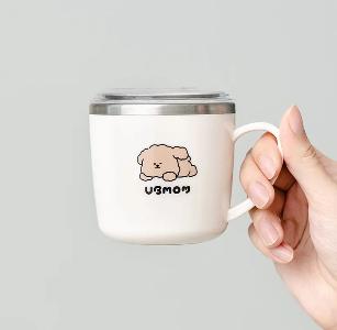 UBMOM Mong狗帶蓋不銹鋼杯