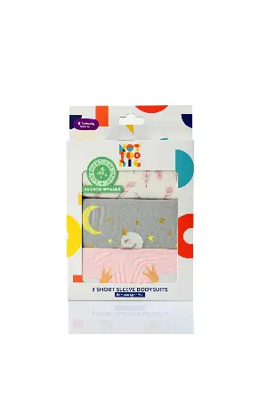 NOTTOOBIG Bamboo Short  Sleeve Bodysuits - 3 Pack Swan